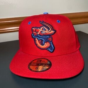 Jacksonville Jumbo Shrimp New‎ Era 59Fifty MiLB Hat Cap Red Fitted Size 6 3/4